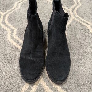 Toms Black Suede Ankle Booties